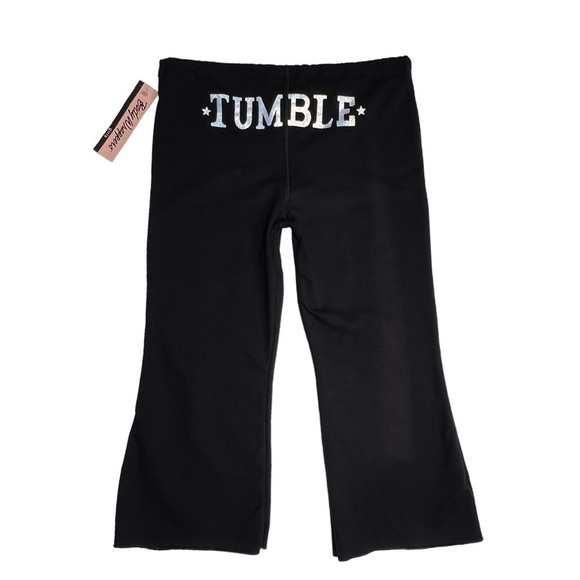 Body Wrappers Black Cropped Pants “Tumble” Girls Size 16 xl Sweatpants New NWT - Picture 3 of 7